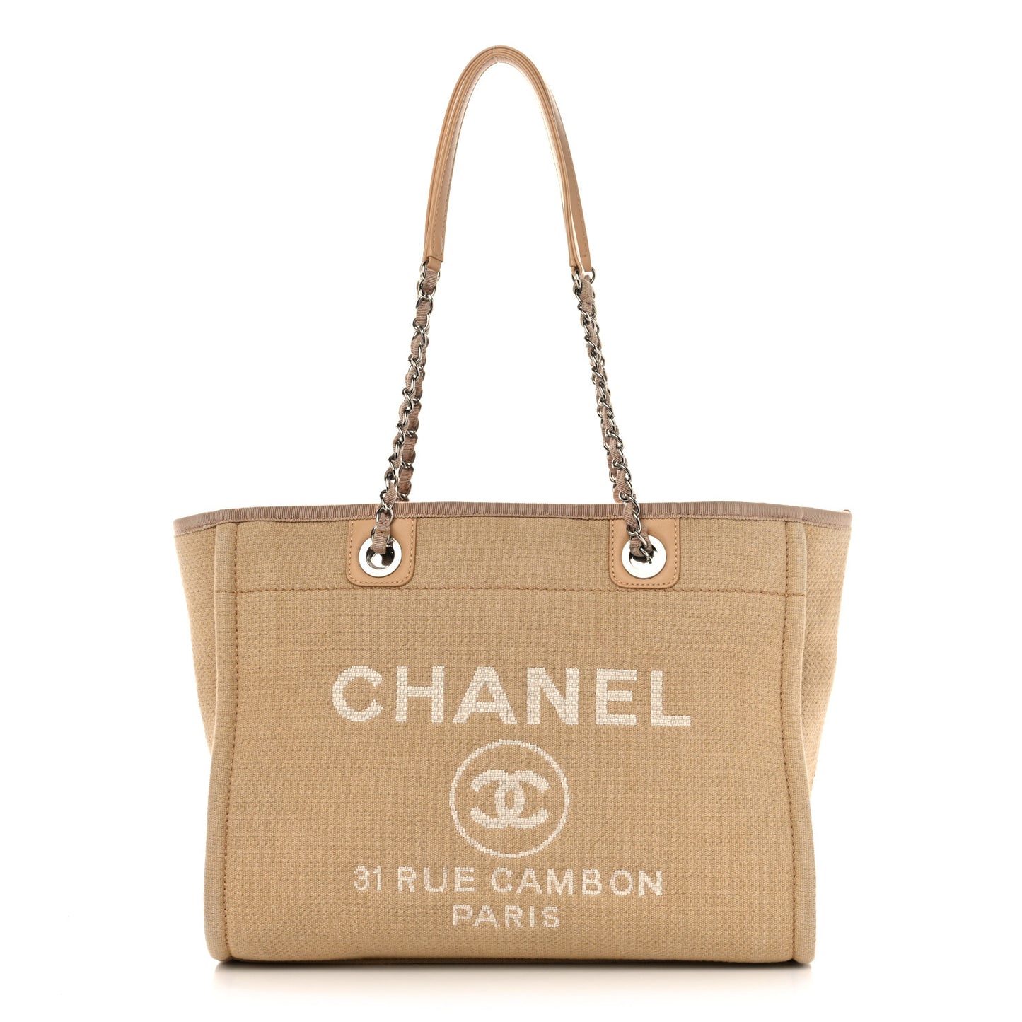 Mixed Fibers Small Deauville Tote Beige