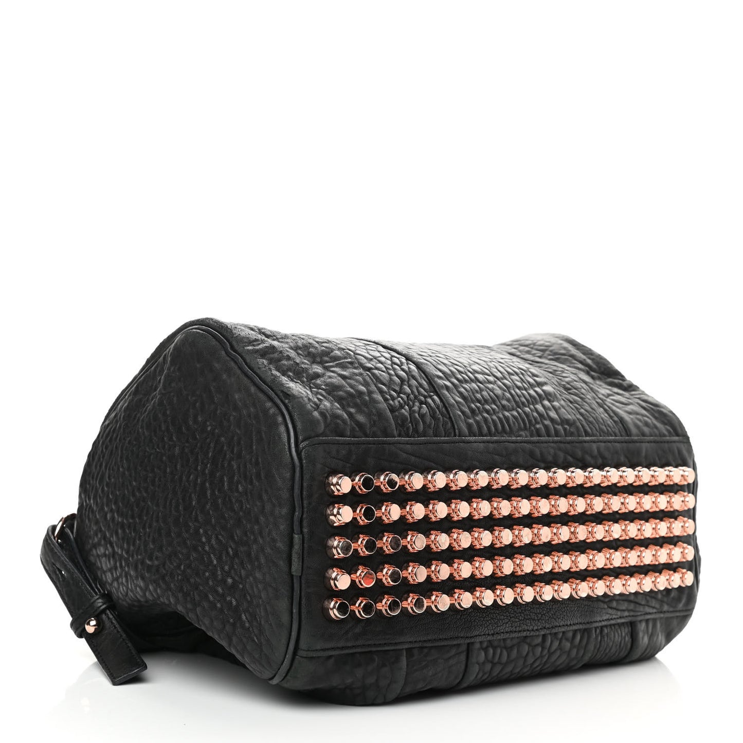 Pebbled Lambskin Rocco Black Rose Gold Hardware