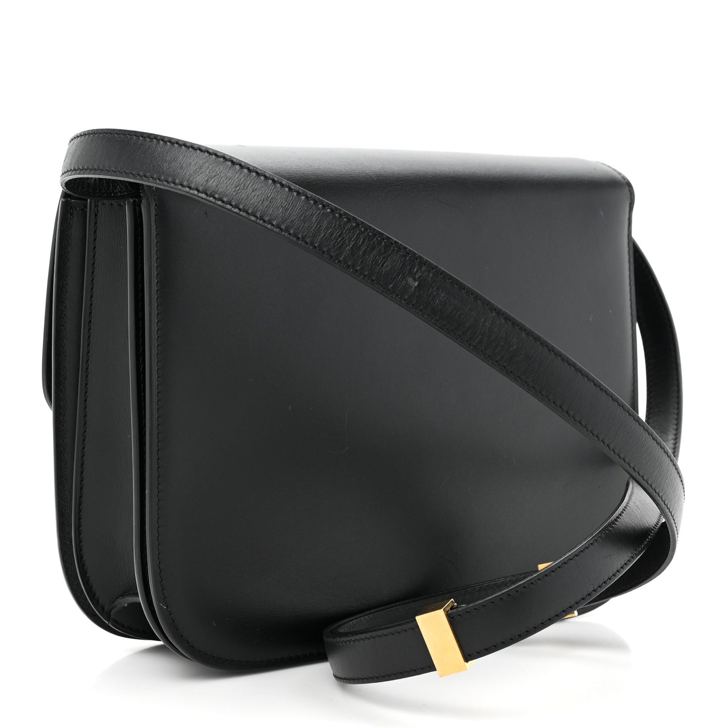 Box Calfskin Medium Classic Box Flap Bag Black