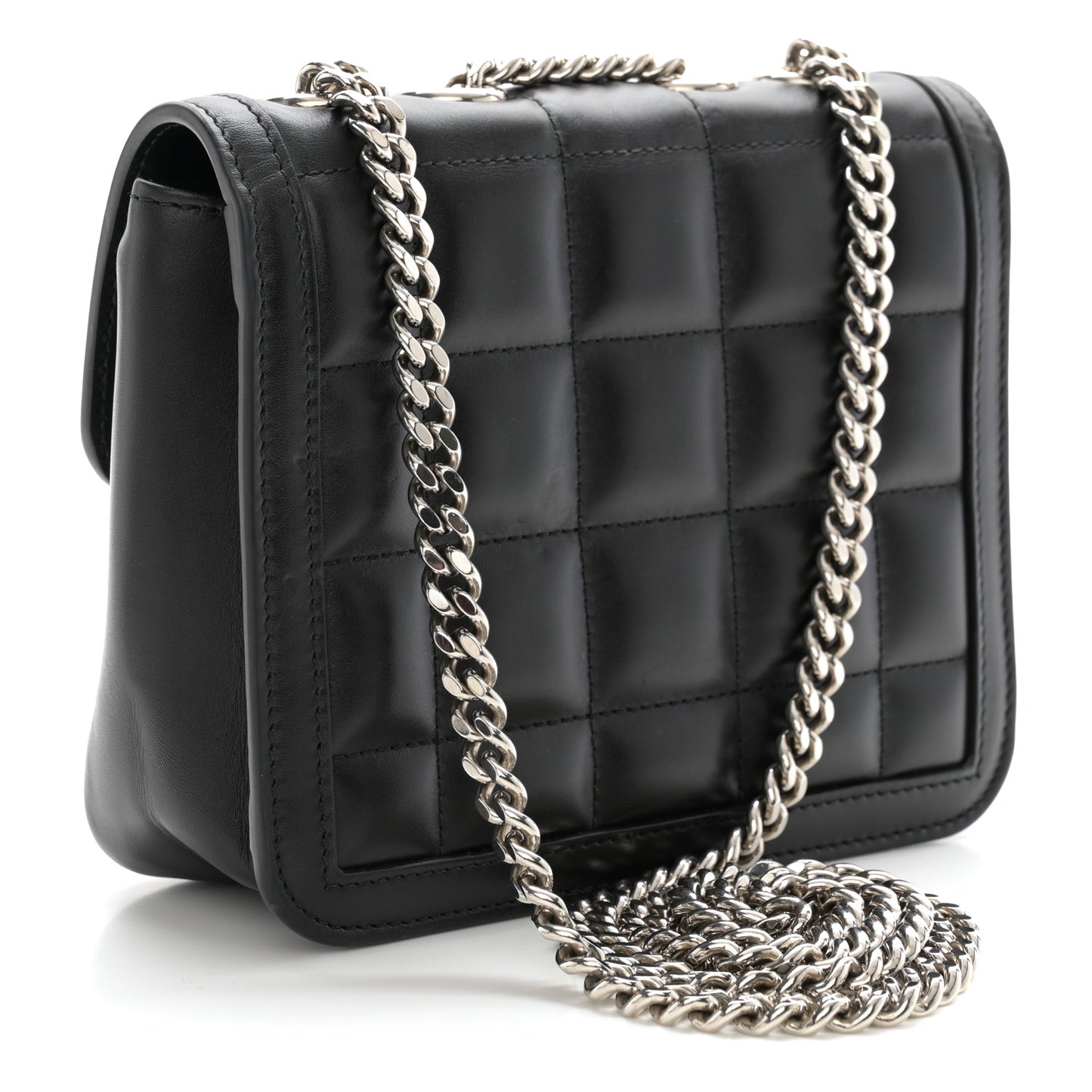 Calfskin Quilted Mini Deco Shoulder Bag Black