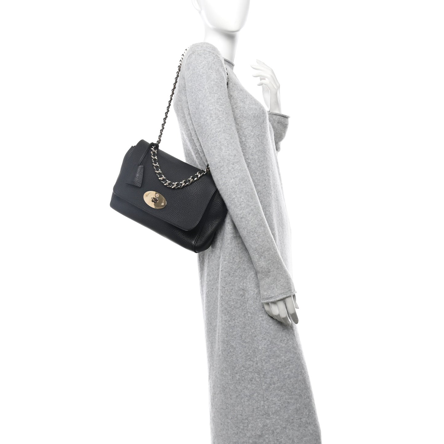 Small Classic Grain Calfskin Medium Lily Black