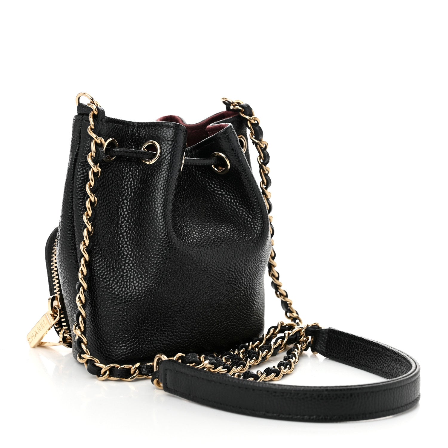 Chanel Caviar Quilted Mini CC Pocket Bucket Bag Black 3 of 10