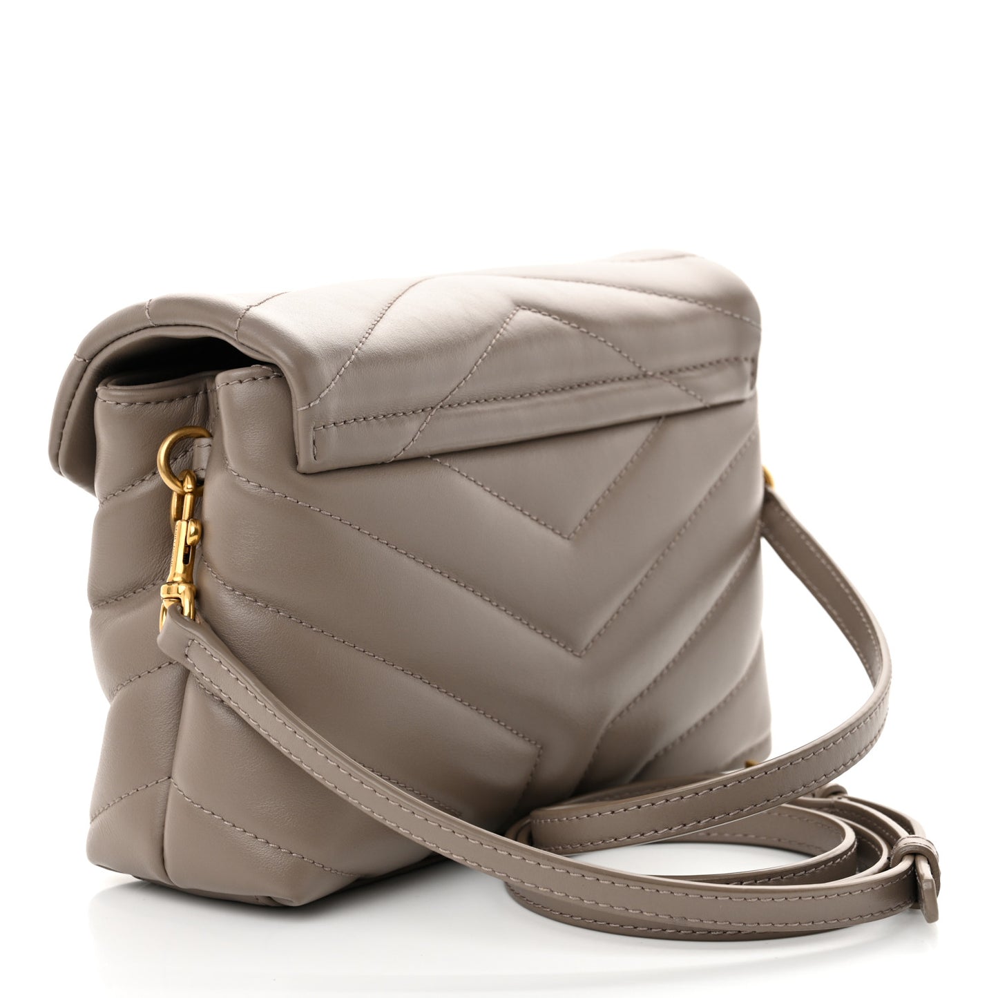 Calfskin Y Quilted Monogram Toy Loulou Crossbody Bag Taupe