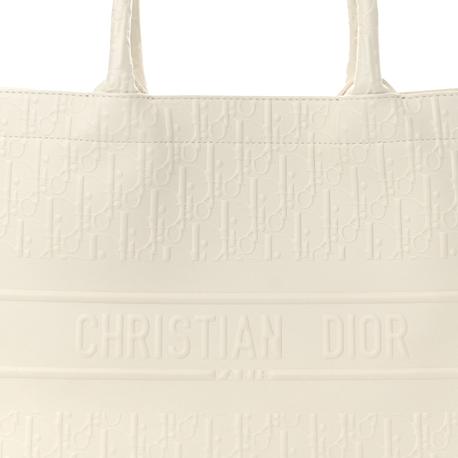 Christian Dior Oblique Calfskin Embossed Medium Book Tote Ivory 8 of 11