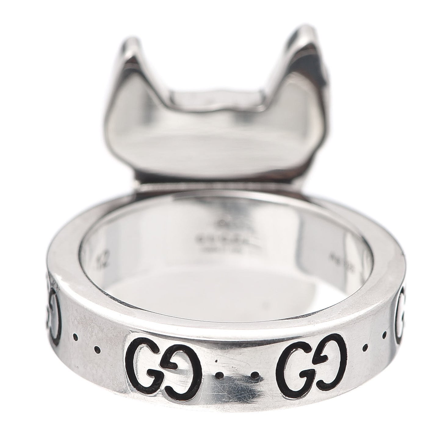 Sterling Silver Enamel Orso Ring 52 6