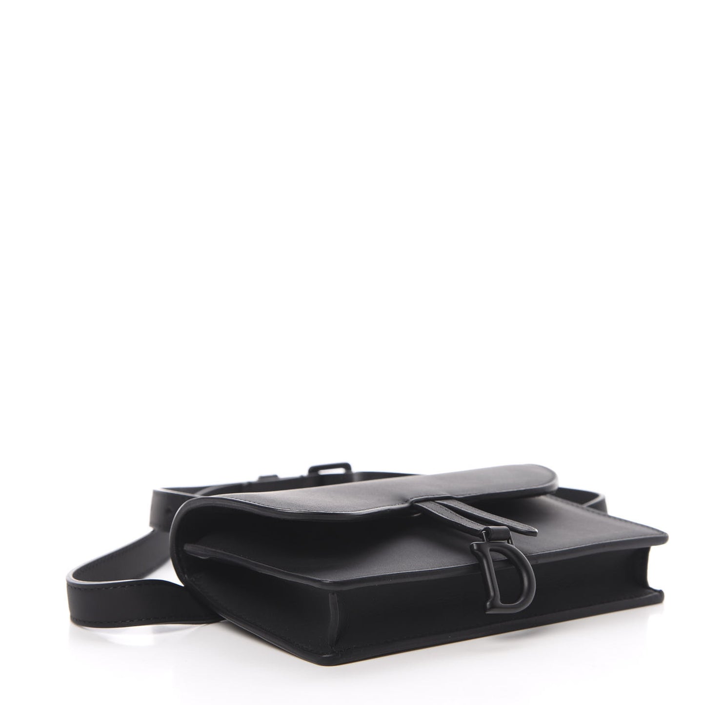 Ultra Matte Calfskin Saddle Belt Bag Black