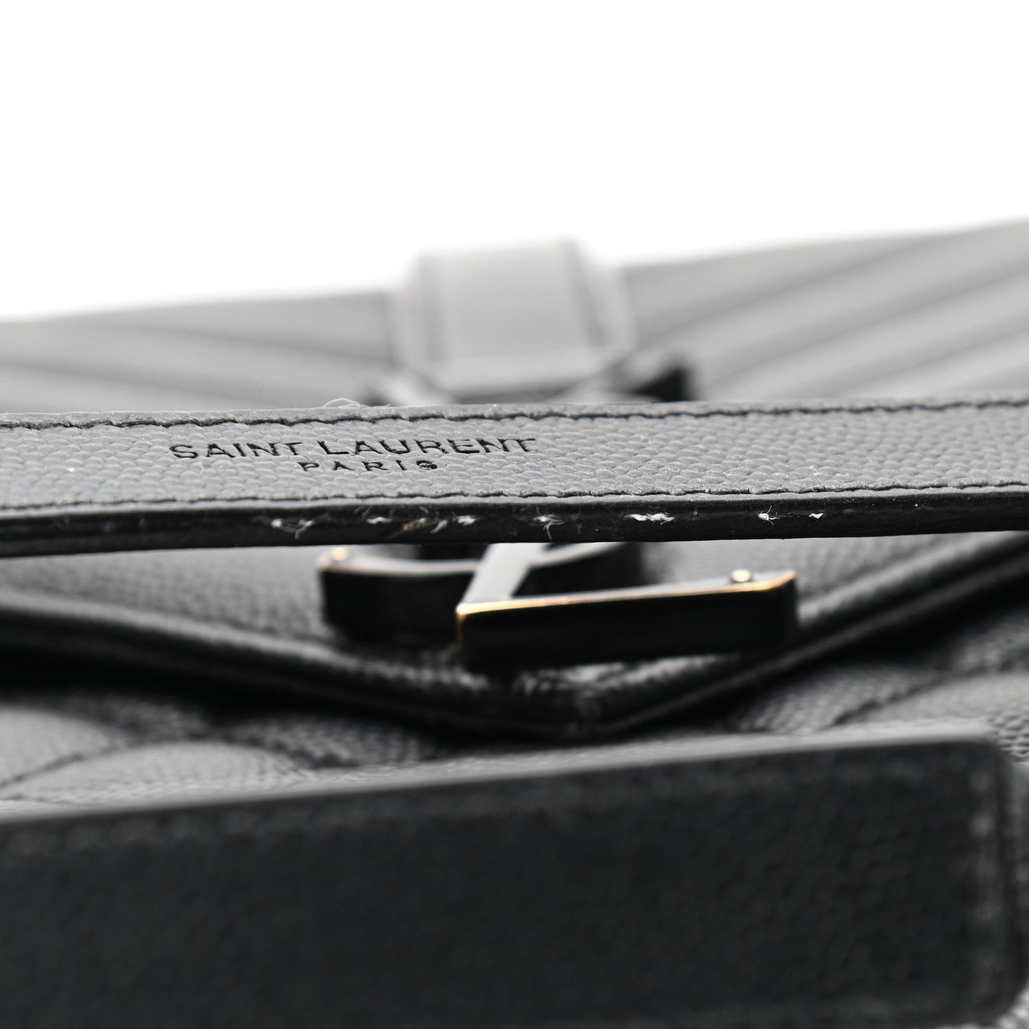 Grain De Poudre Textured Mixed Matelasse Large Triquilt Monogram Monochrome Satchel Black