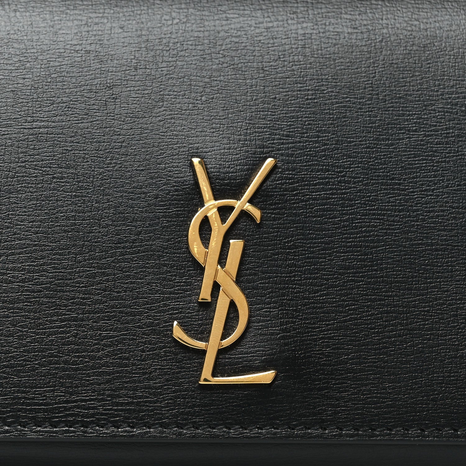 Saint Laurent Grained Calfskin Monogram Phone Holder Crossbody Black 7 of 10