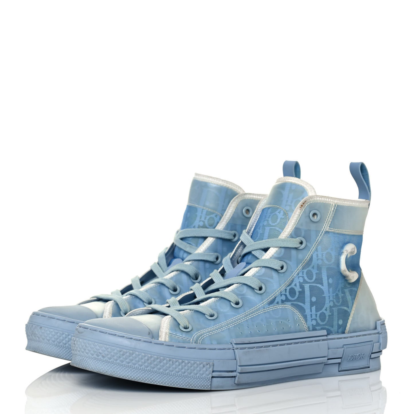 X DANIEL ARSHAM Technical Canvas Oblique Mens B23 High Top Sneakers 42 Blue Beige