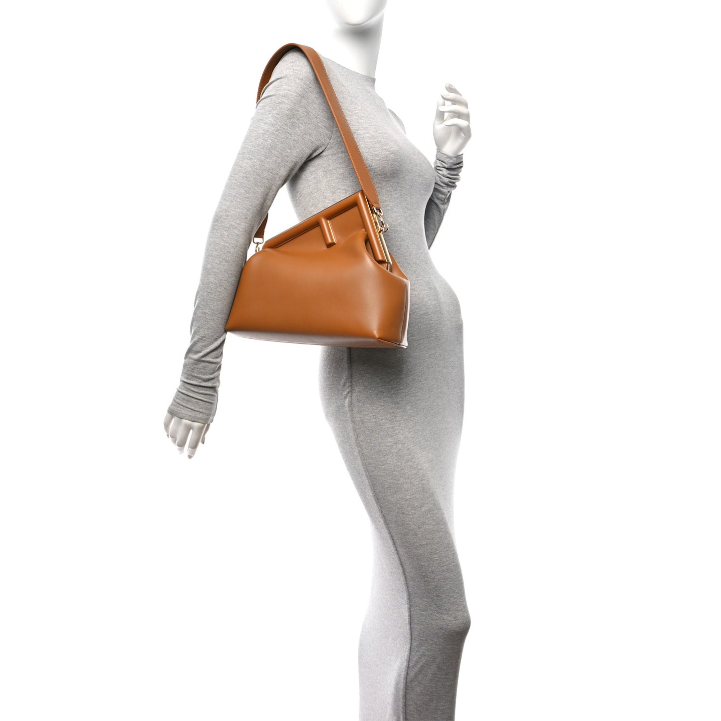 Shiny Nappa Medium Fendi First Caramello