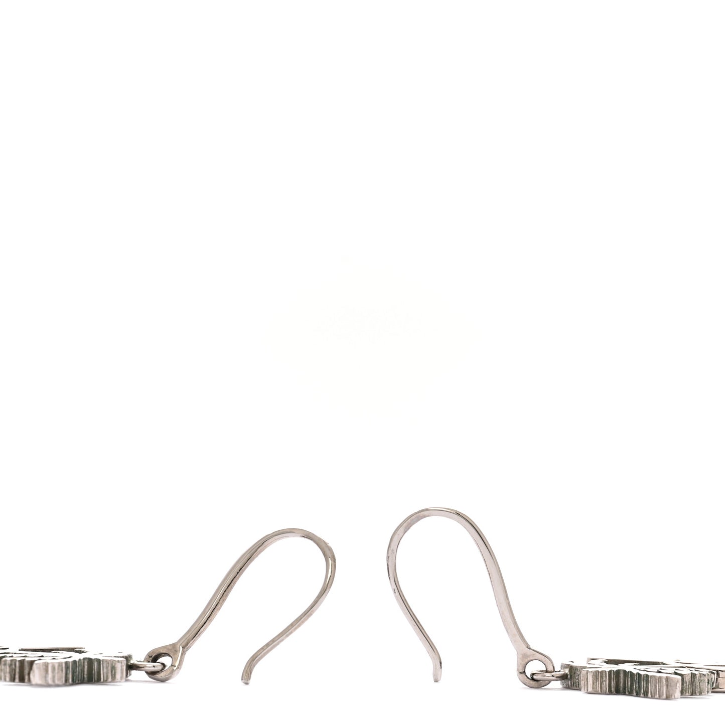 Metal Monogram Palm Earrings Silver