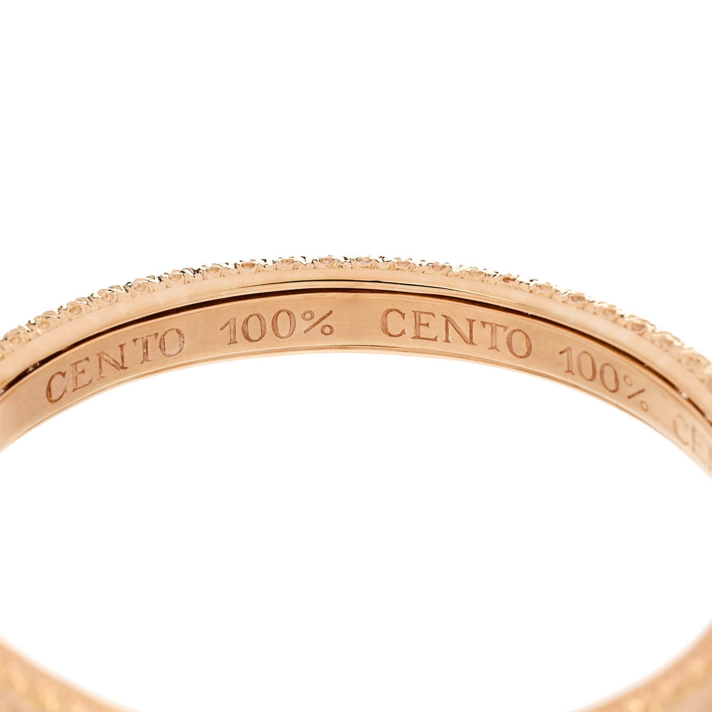 18K Rose Gold Diamond Cento Bangle Bracelet