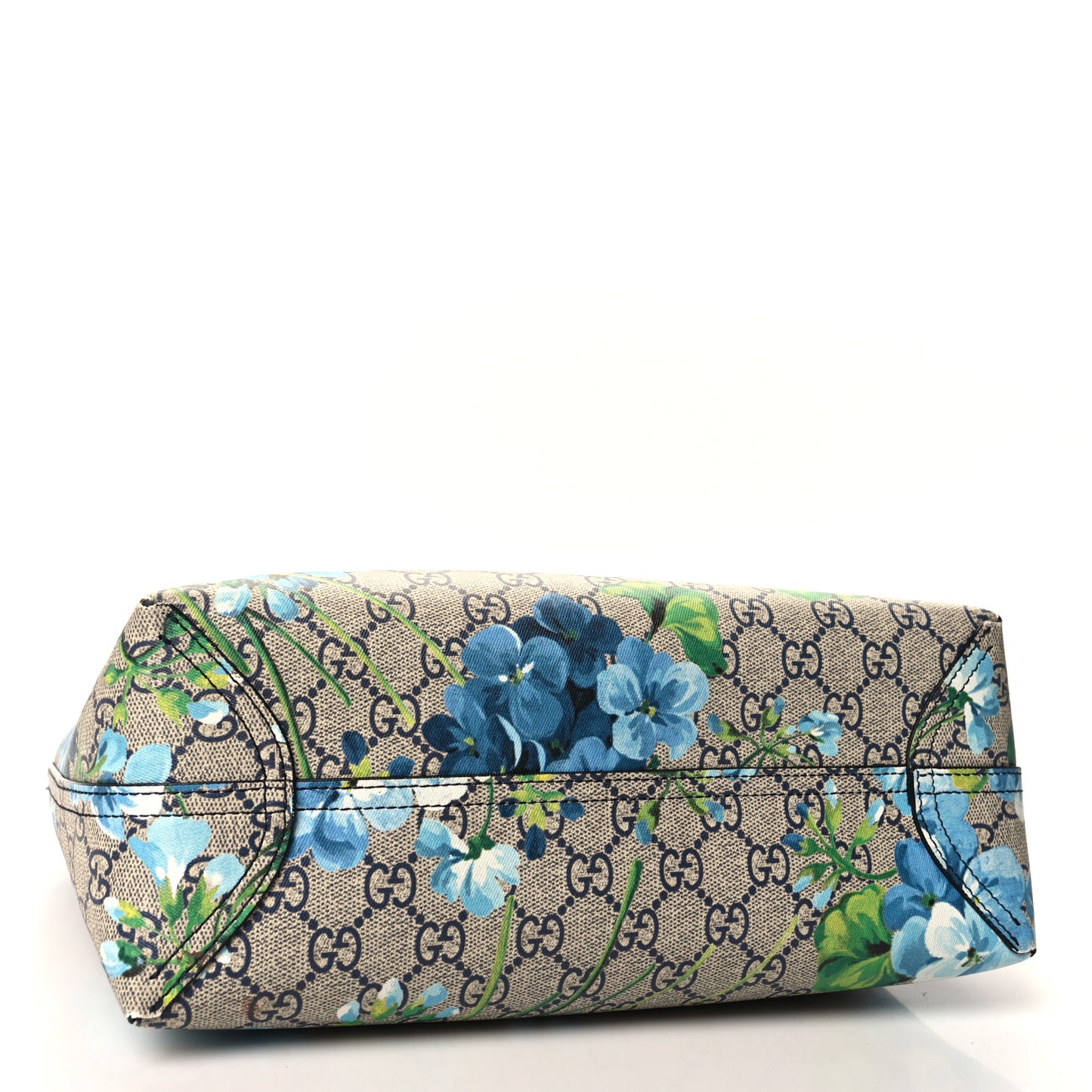 GG Supreme Monogram Blooms Small Reversible Tote Beige Blue Navy