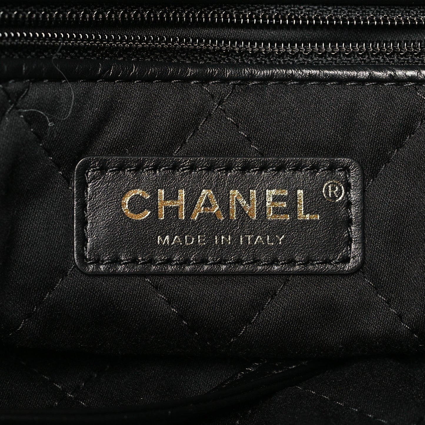 Shiny Calfskin Quilted Small Chanel 22 Black