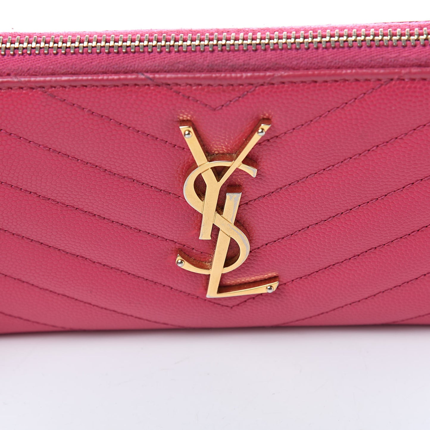 Grain De Poudre Matelasse Chevron Monogram Zip Around Wallet Bubblegum