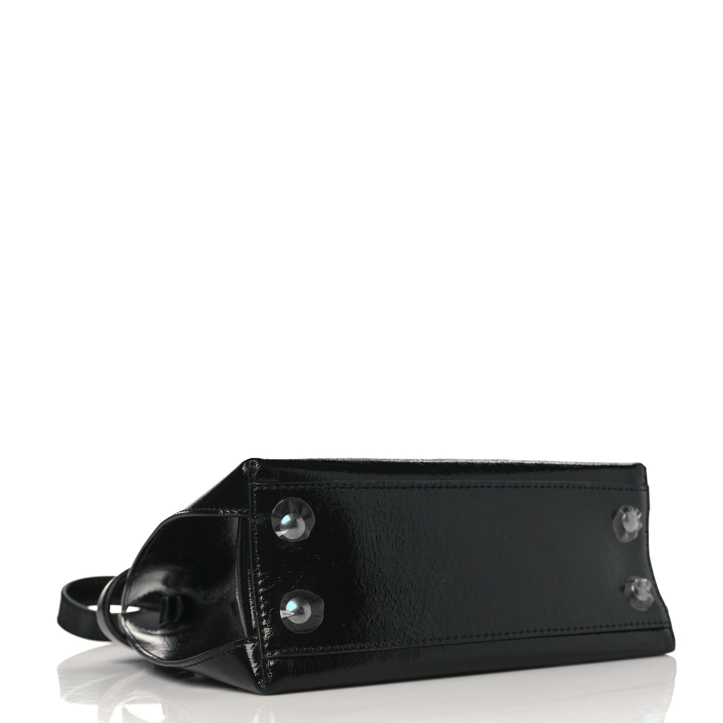 Soft Calfskin Small Banner Tote Black