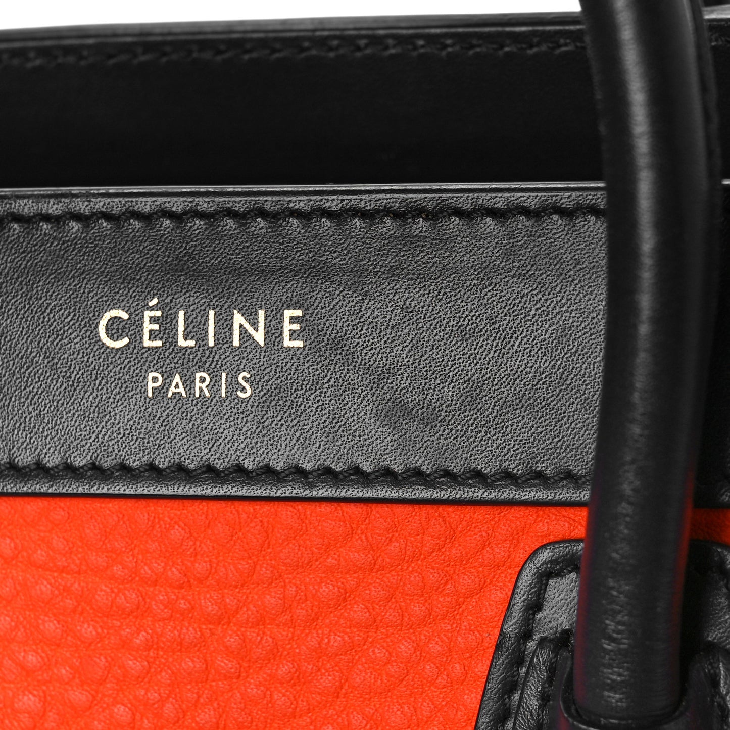 Elephant Calfskin Nano Tri-Color Luggage Bright Orange
