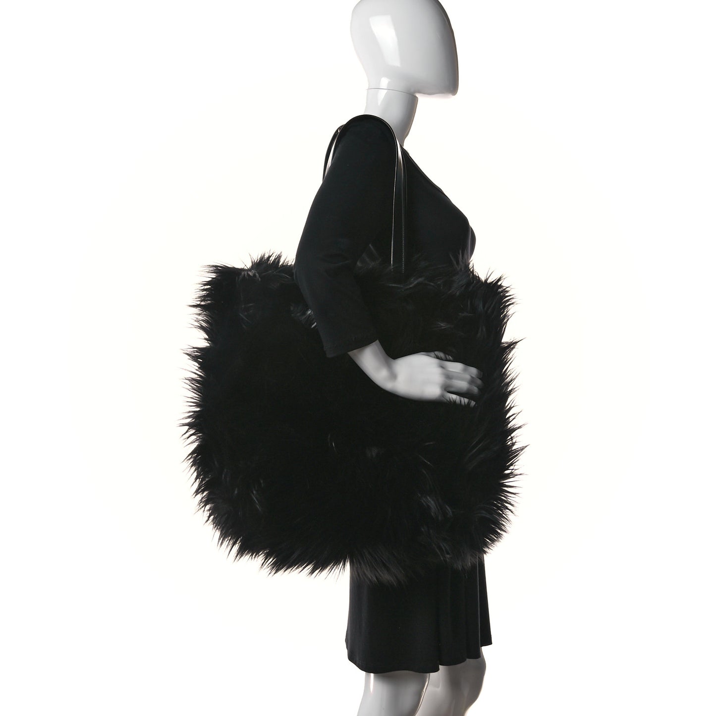 Faux Fur Tote Black