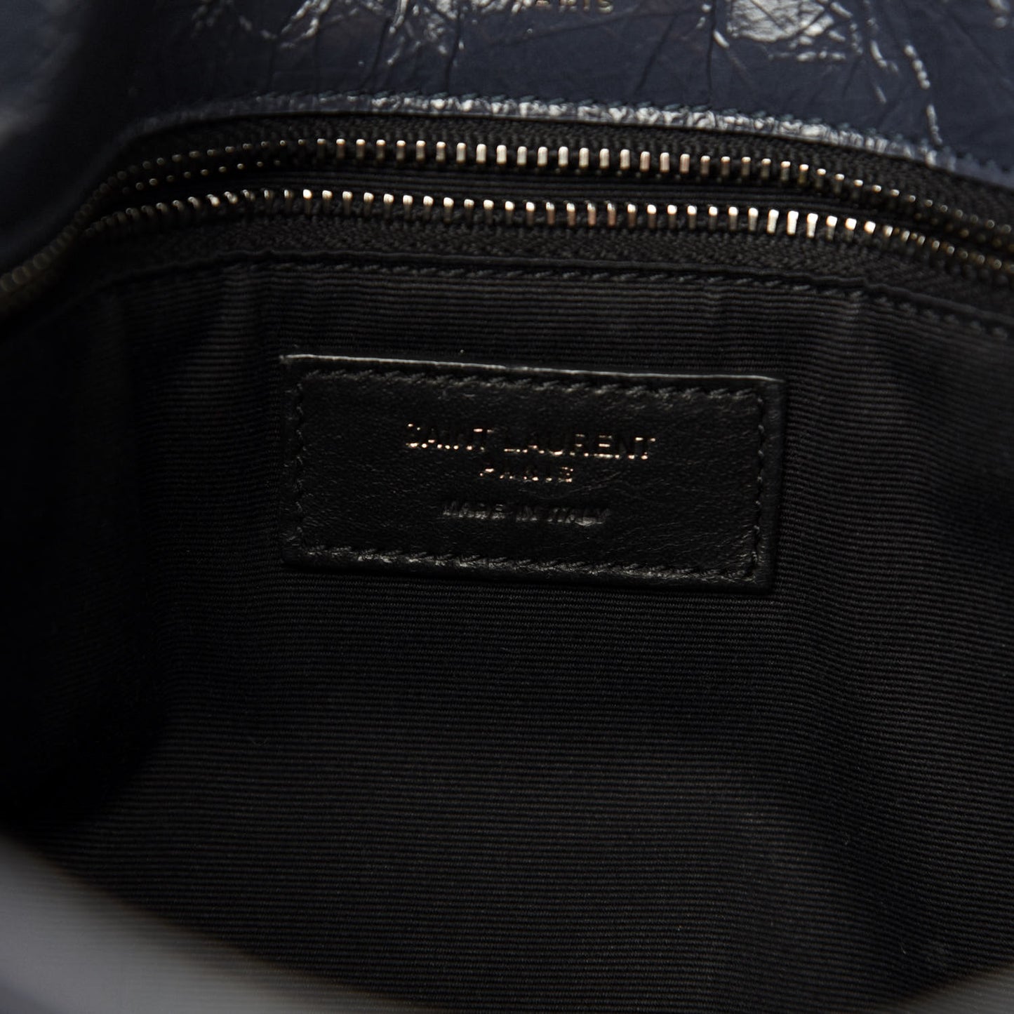 Crinkled Calfskin Matelasse Monogram Medium Niki Chain Satchel Deep Marine