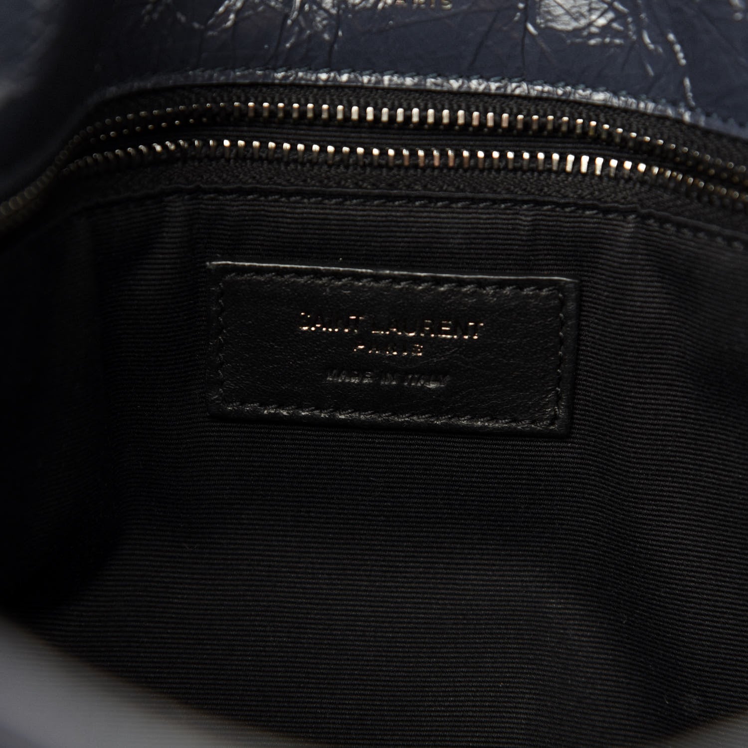 Saint Laurent Crinkled Calfskin Matelasse Monogram Medium Niki Chain Satchel Deep Marine 6 of 12