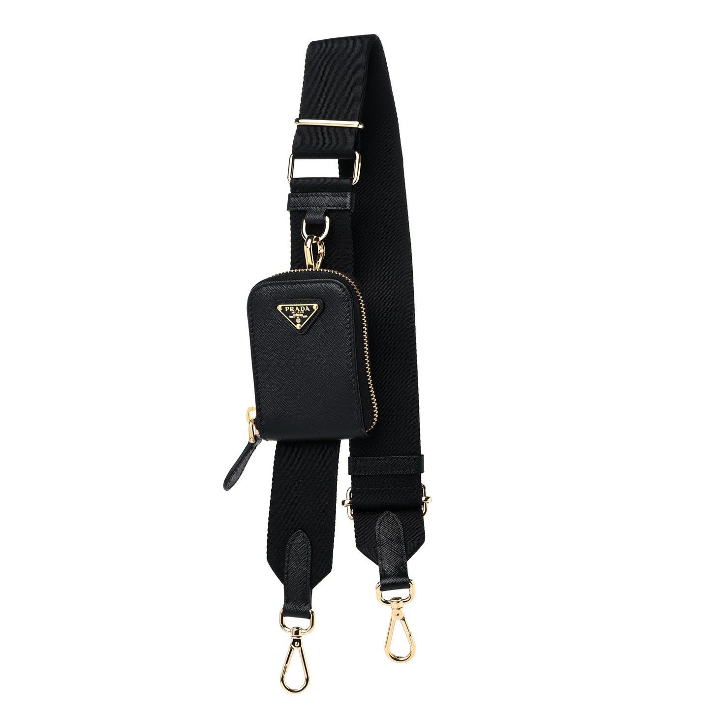 Saffiano Lux Re-Edition 2005 Shoulder Strap With Pouch Black