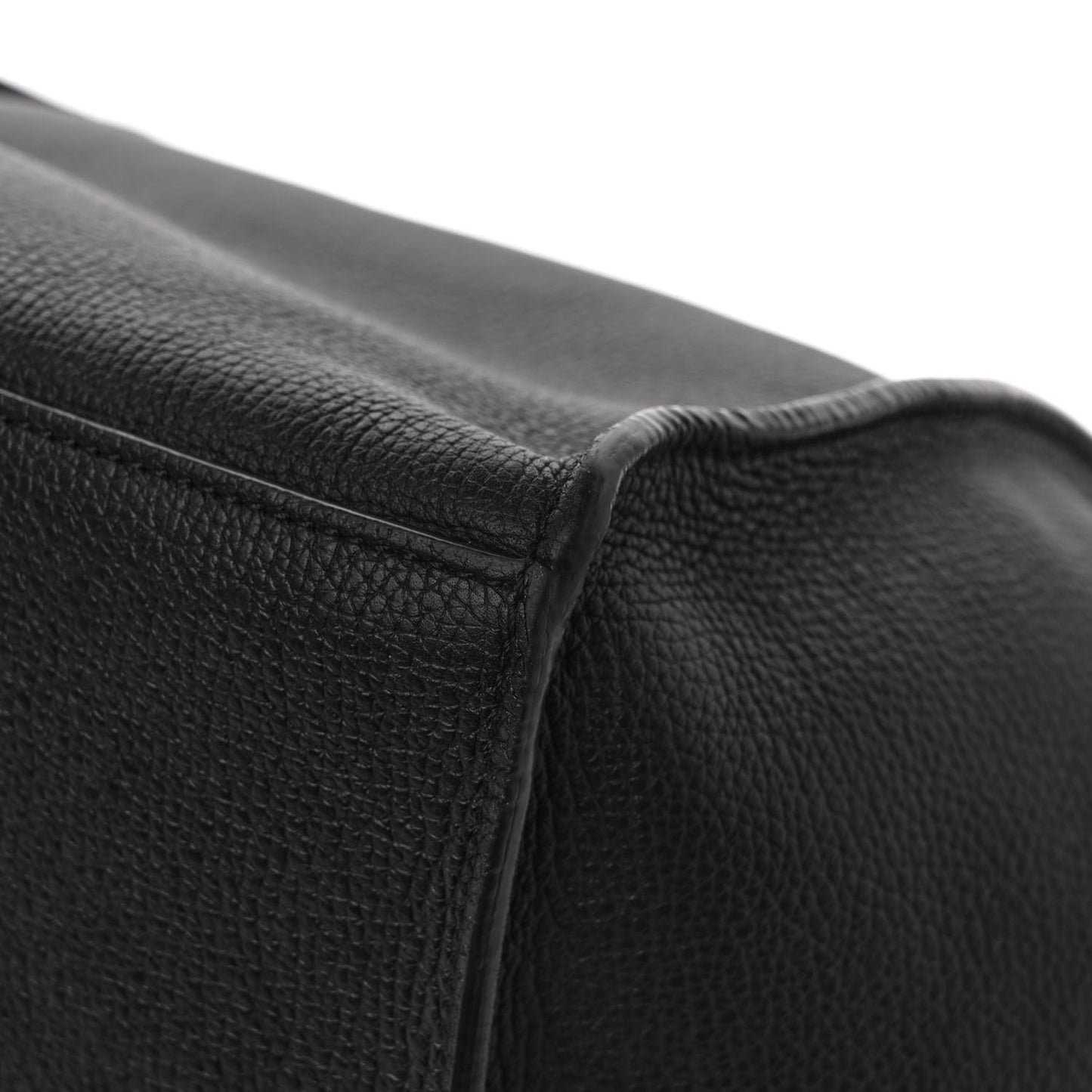 Supple Grained Calfskin Small Big Bag Black