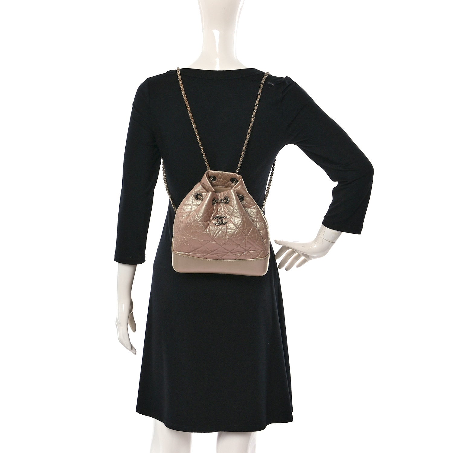 Chanel Iridescent Lambskin Calfskin Small Quilted Gabrielle Backpack Light Pink 2 of 12