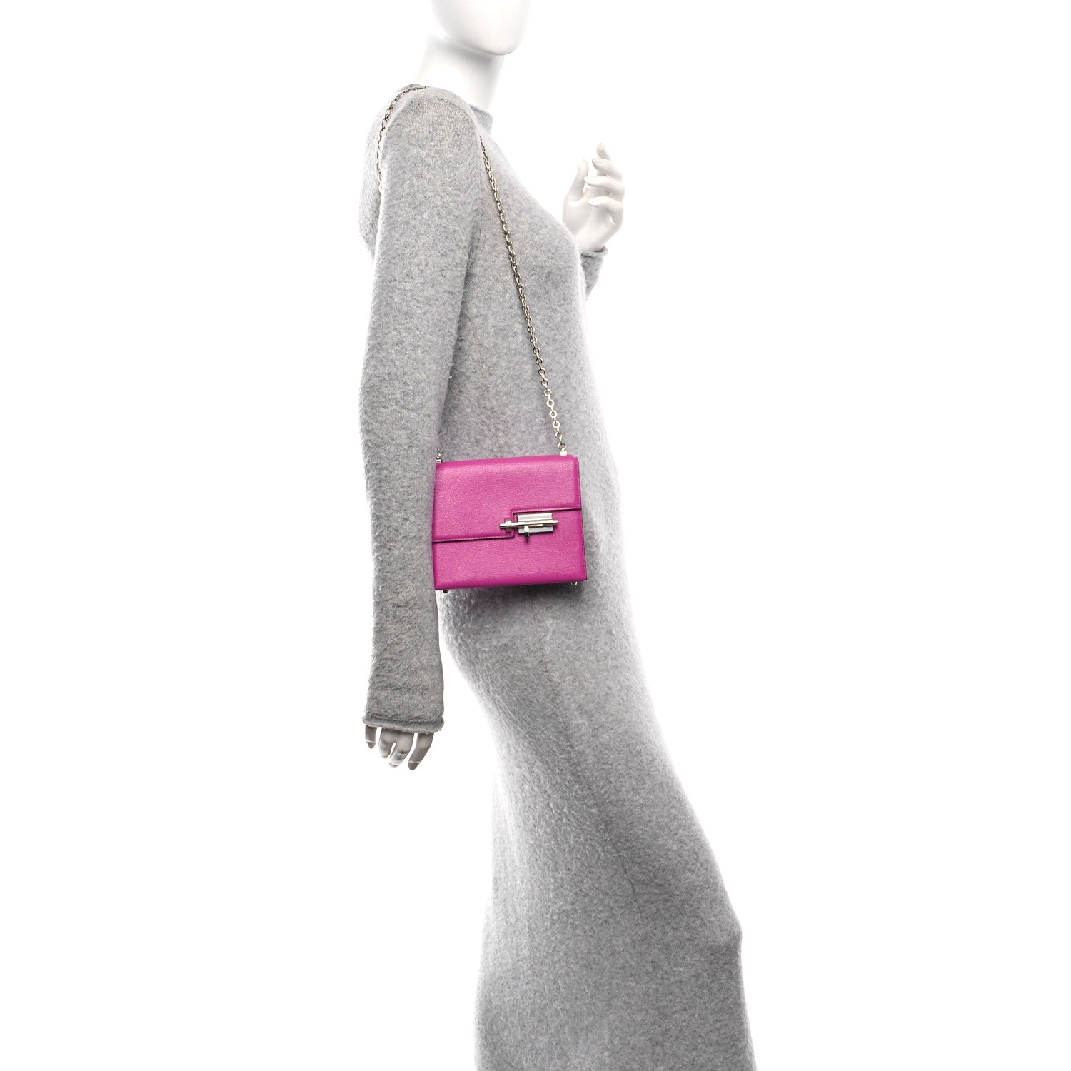 Hermes Chevre Mysore Mini Verrou Chaine Bag Magnolia 2 of 11