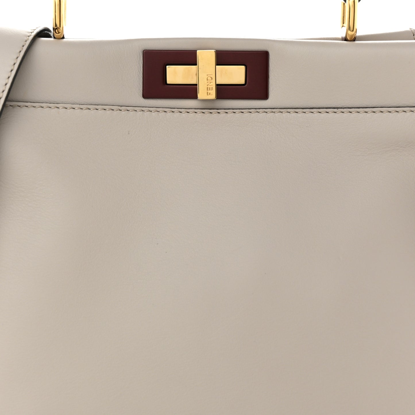 Vitello Seta Shiny Nappa Medium Peekaboo Iconic Satchel Grigio Polvere Bois de Rose