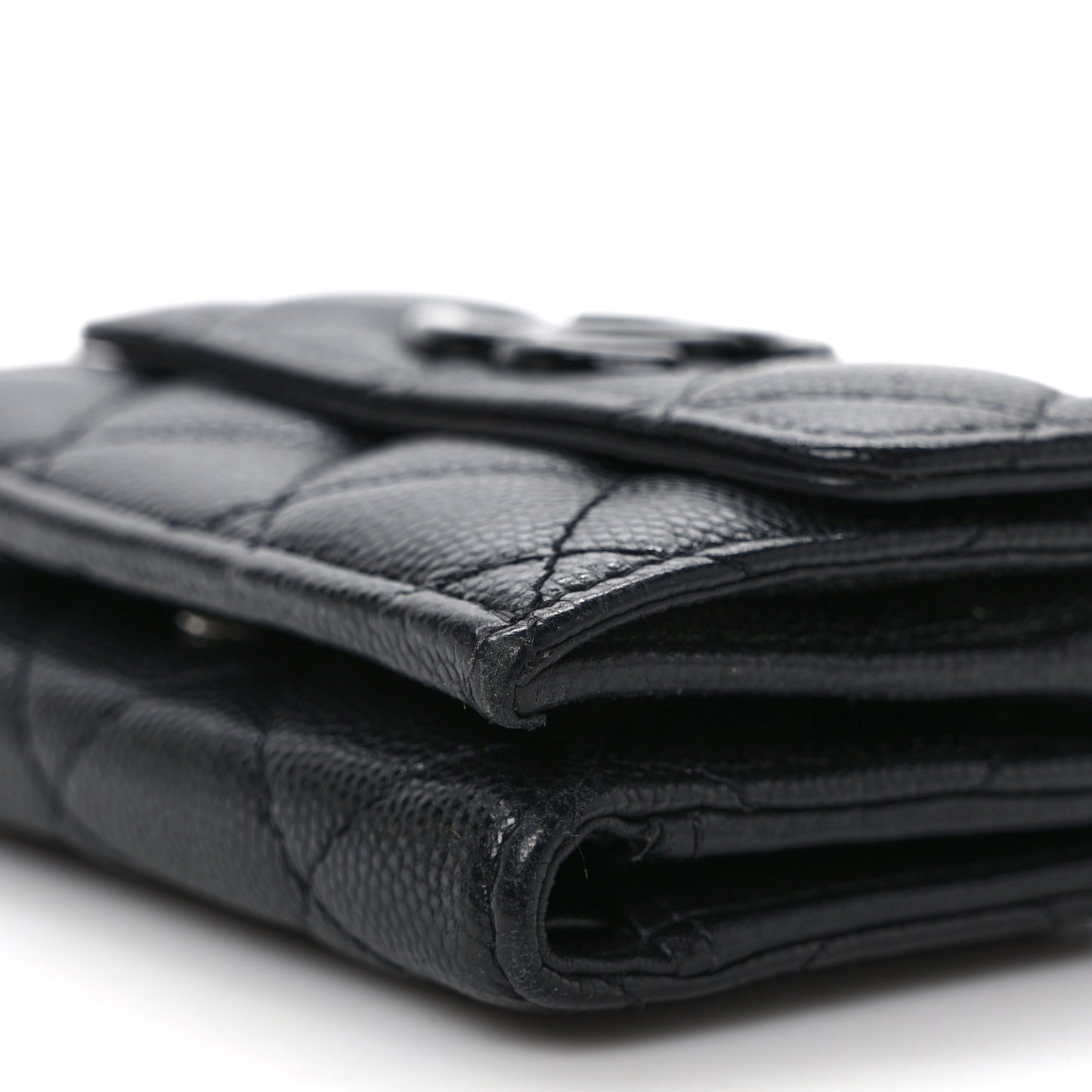 Caviar Quilted My Everything Small Flap Wallet Black