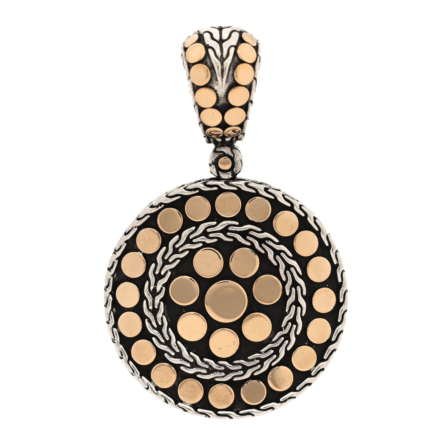Sterling Silver 18K Yellow Gold Dot Enhancer Pendant