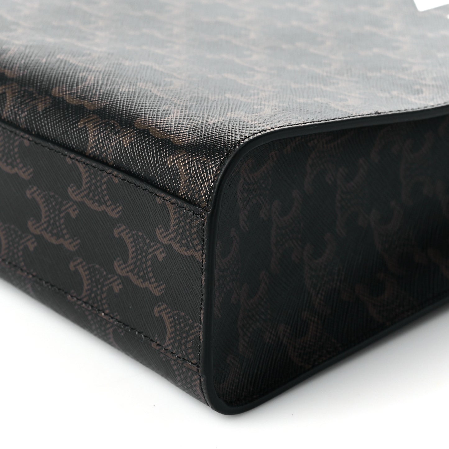 Triomphe Canvas Calfskin Small Vertical Cabas Tan