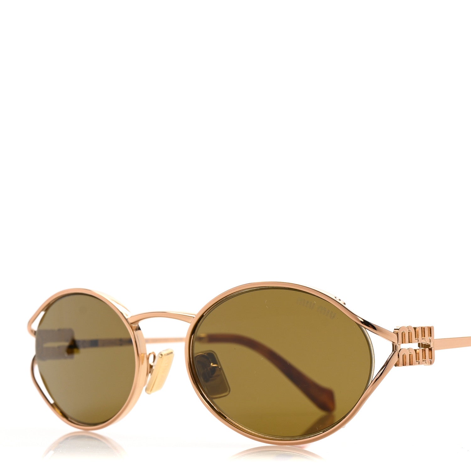 Miu Miu Metal Oval Sunglasses SMU52Y Tortoise 1 of 8