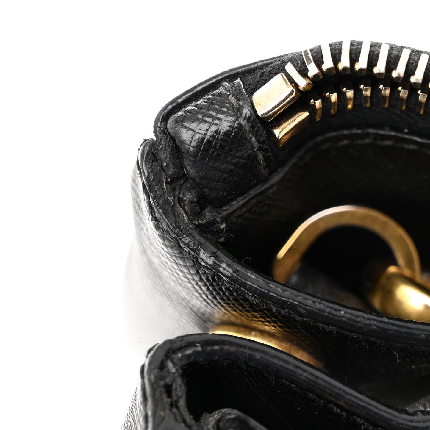 Saffiano Medium Galleria Double Zip Tote Black