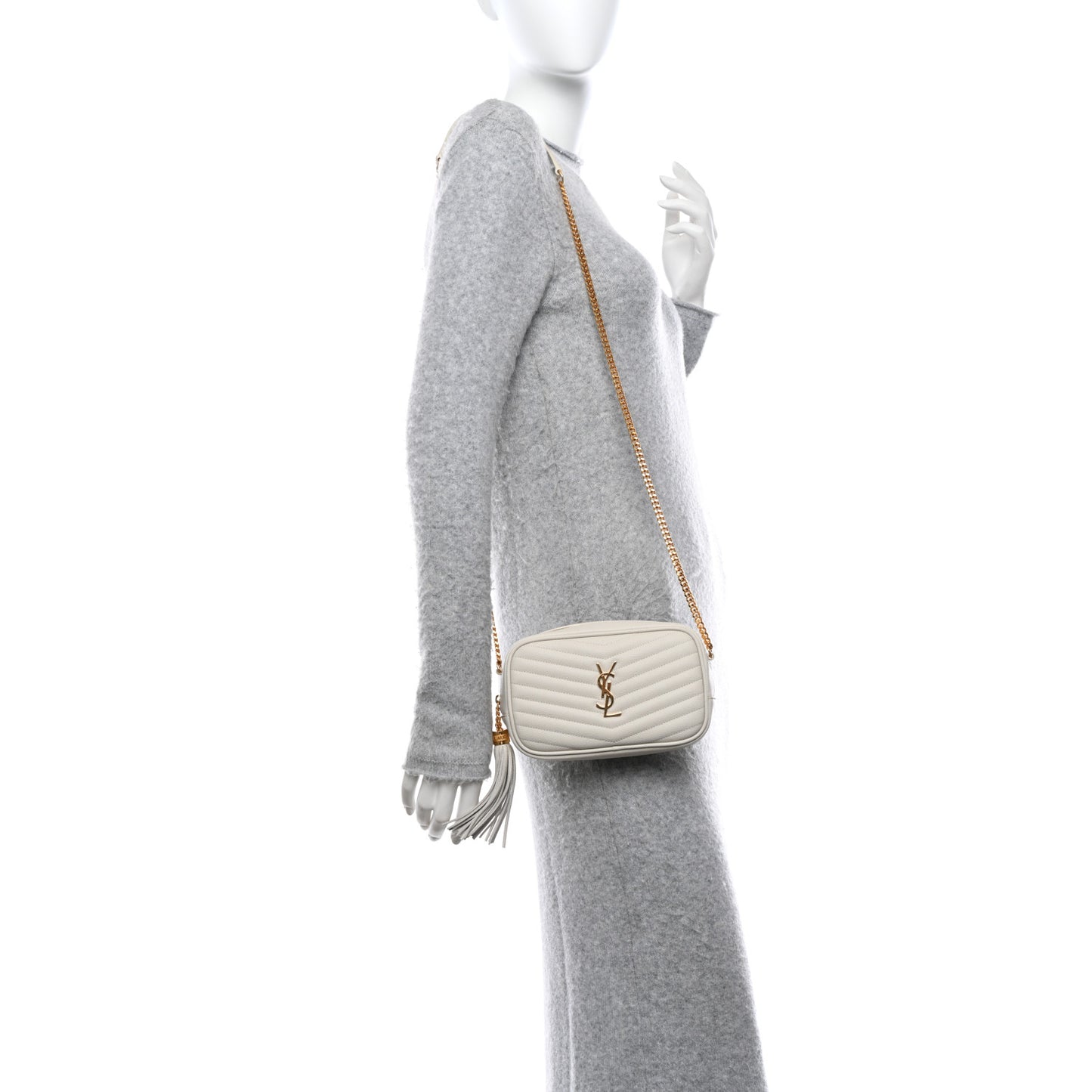 Grain De Poudre Matelasse Monogram Mini Lou Camera Bag Crema Soft