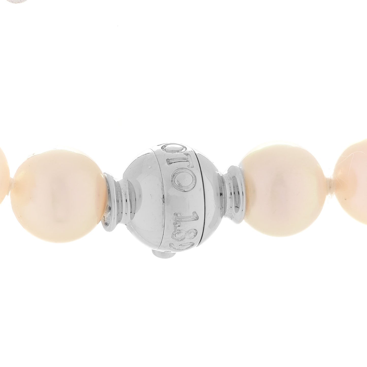 18K White Gold Diamond Akoya Pearl 7-7.5mm Strand Rondelle Necklace