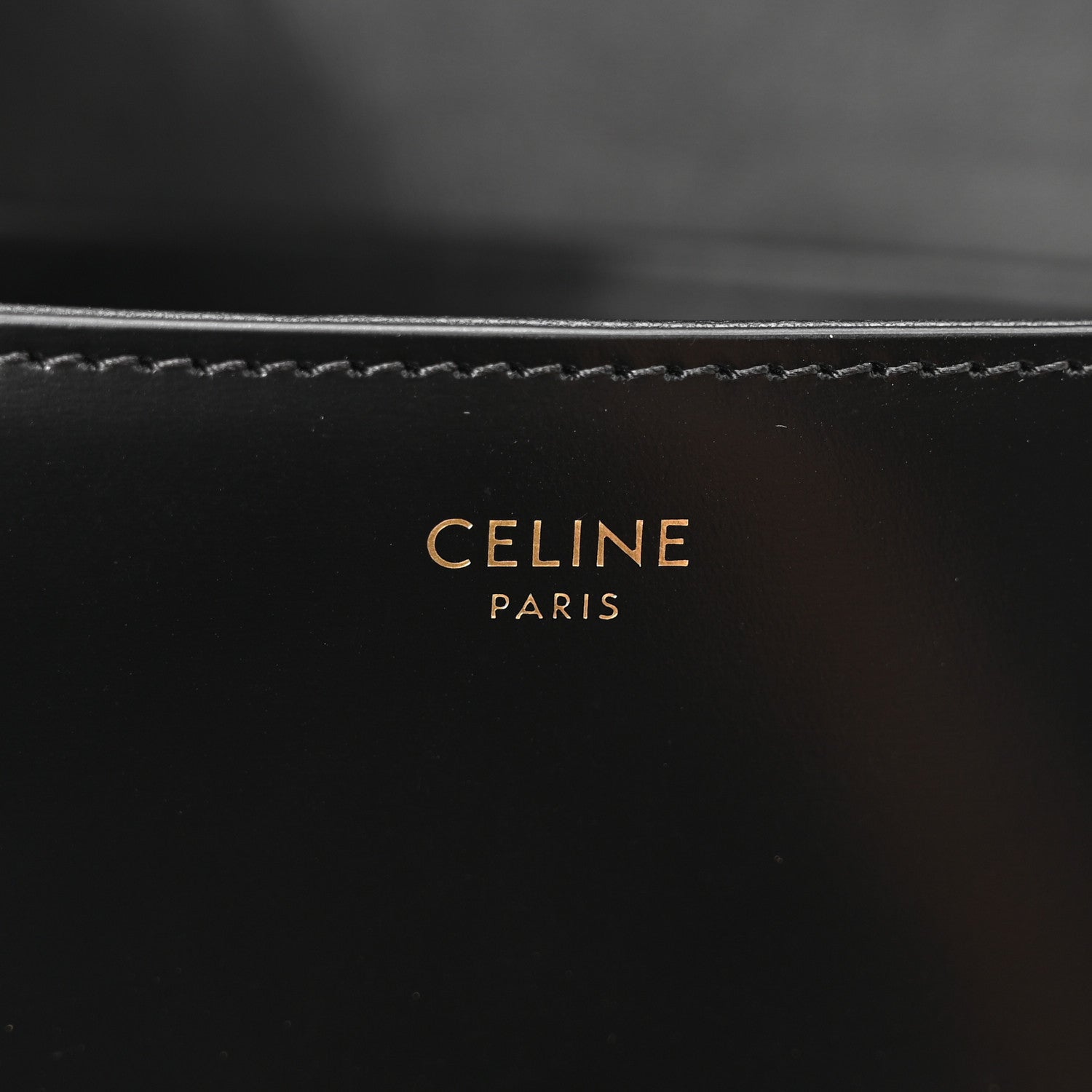 Celine Shiny Calfskin Triomphe Shoulder Bag Black 6 of 10