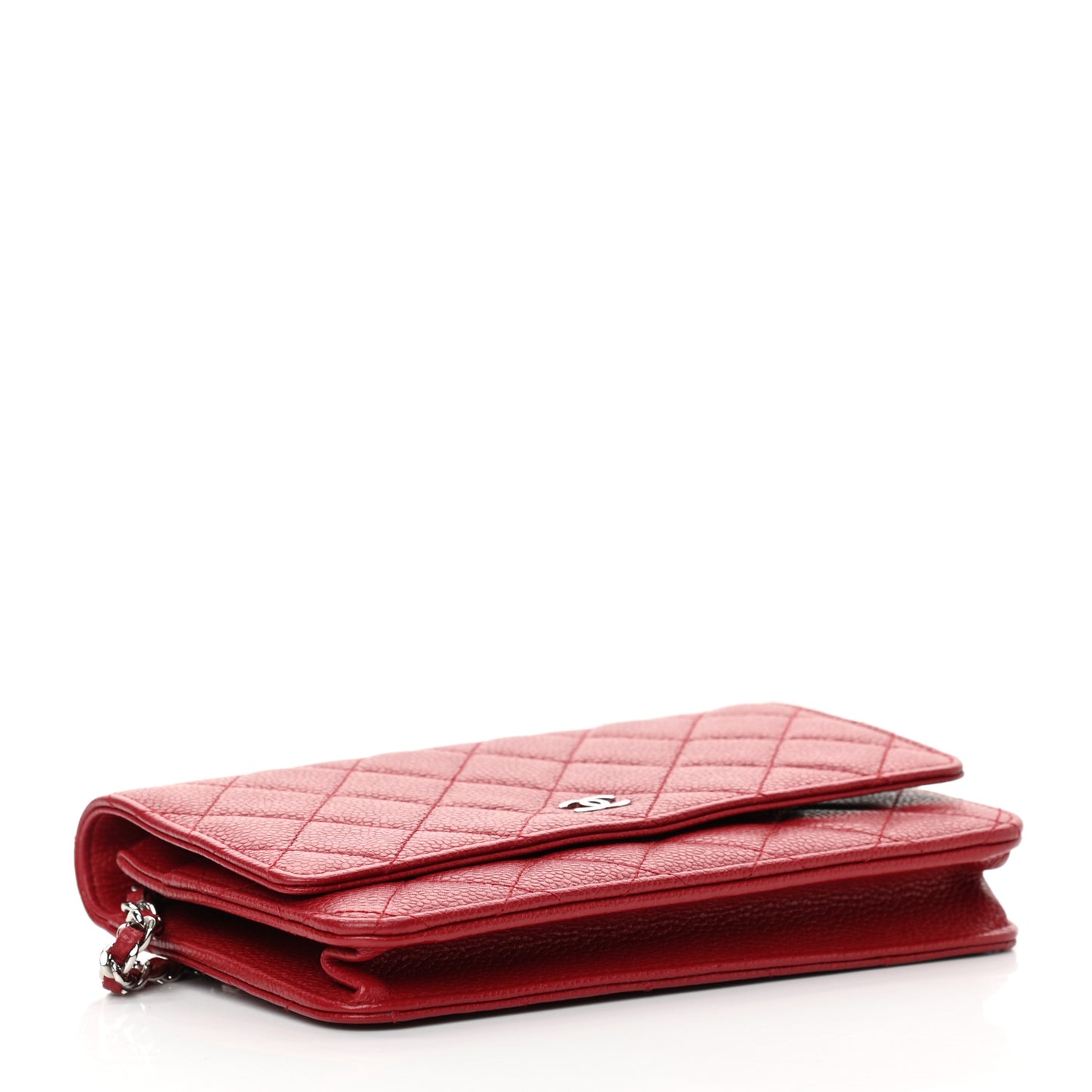 Caviar Quilted Wallet On Chain WOC Red