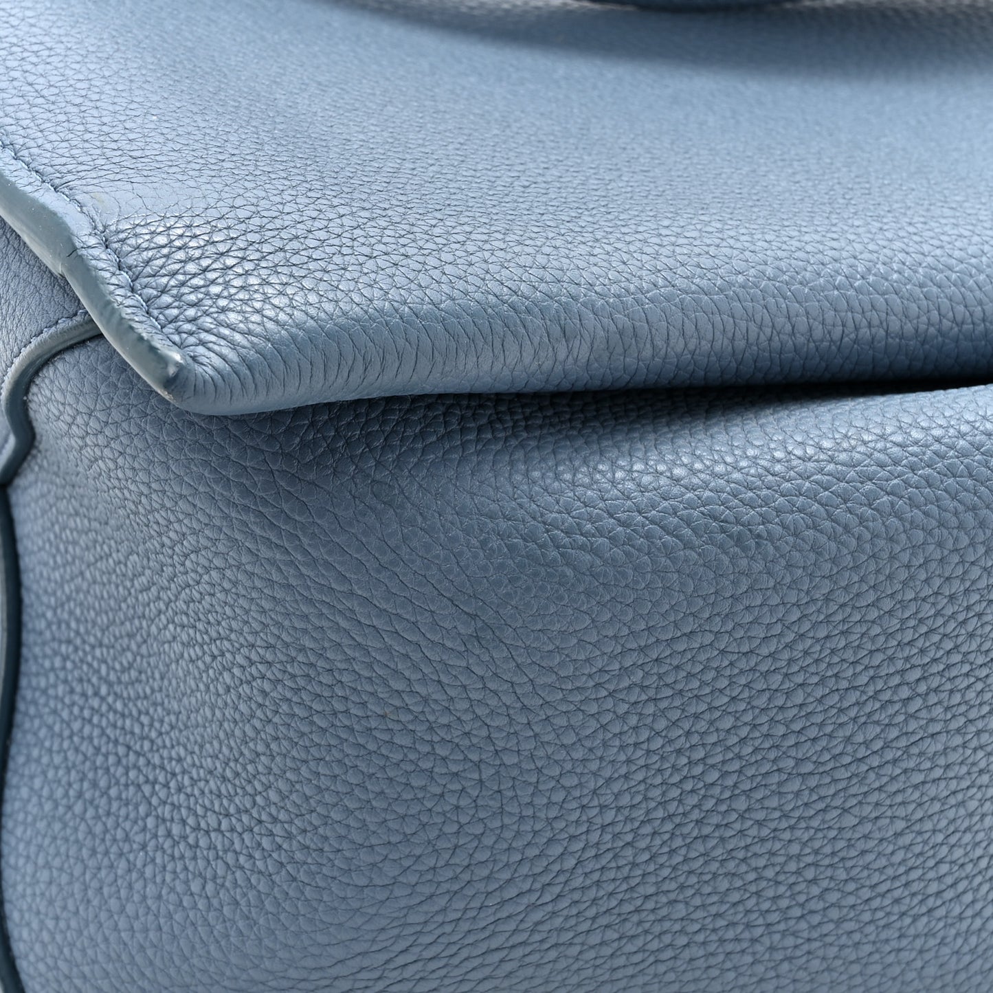 Calfskin Small Tri-Fold Shoulder Bag Steel Blue