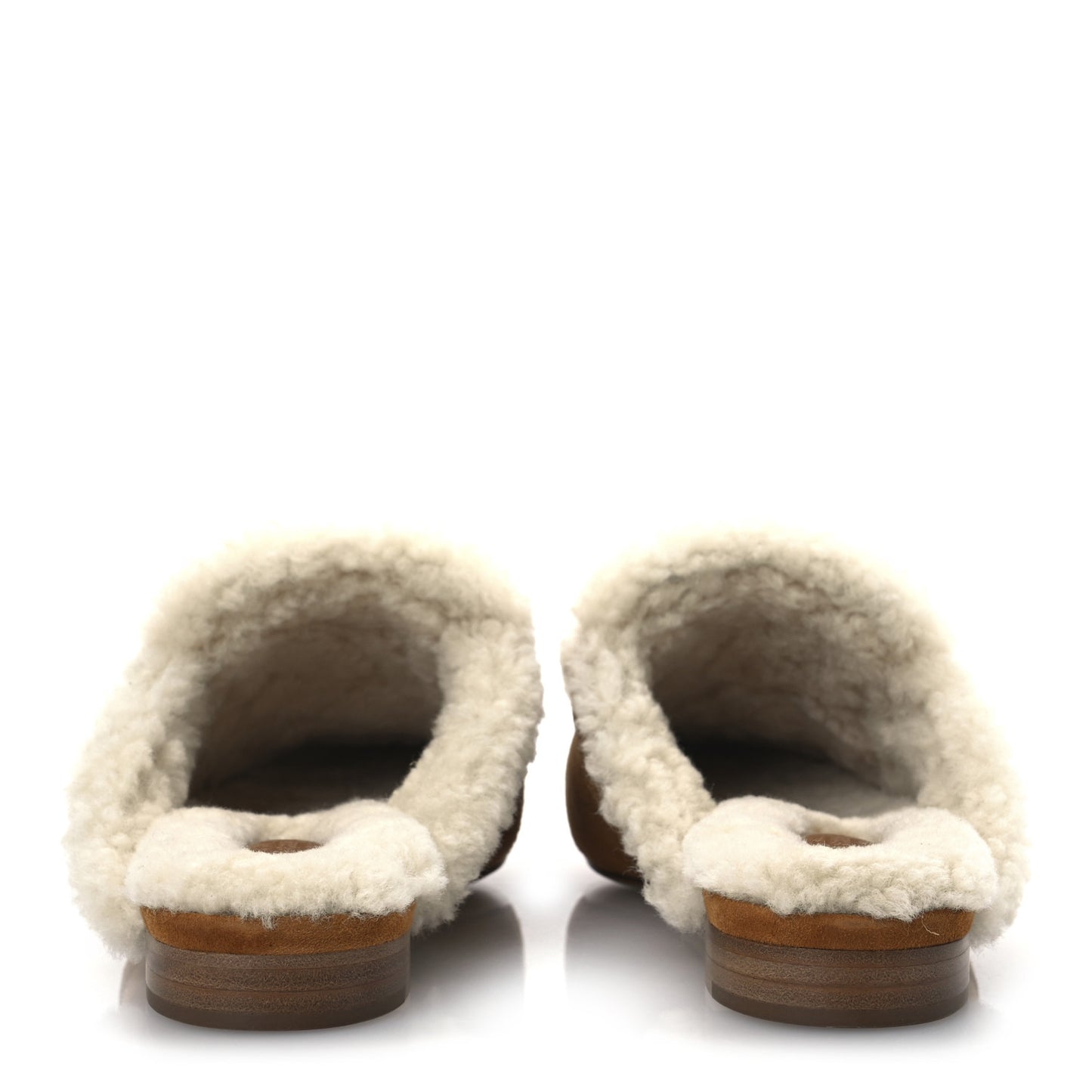 Suede Goatskin Shearling Womens Oz Mules 37 Natural Ecru