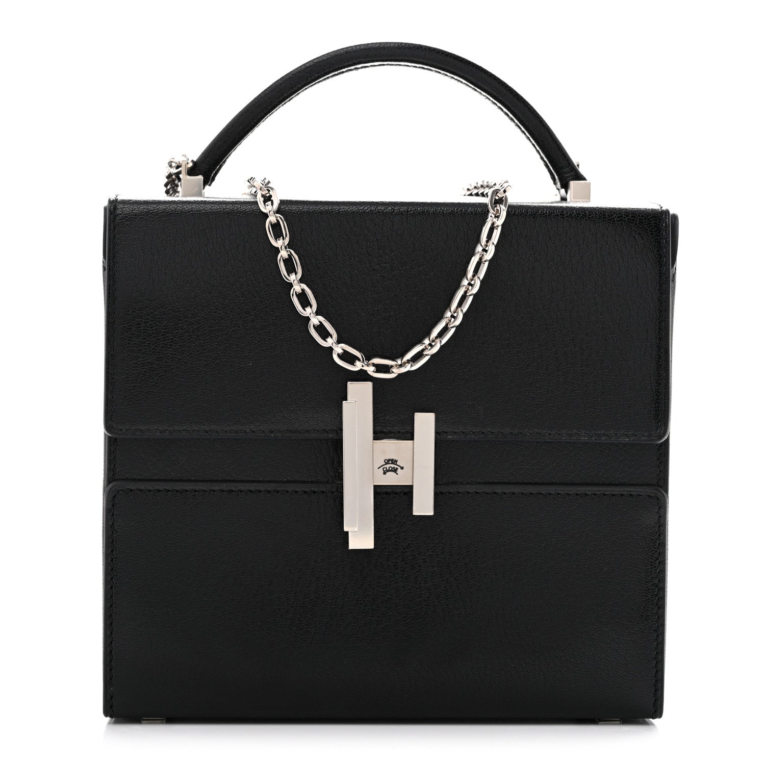 Hermes Chevre Chamkila Cinhetic Boxy Top Handle Bag Black 1943201