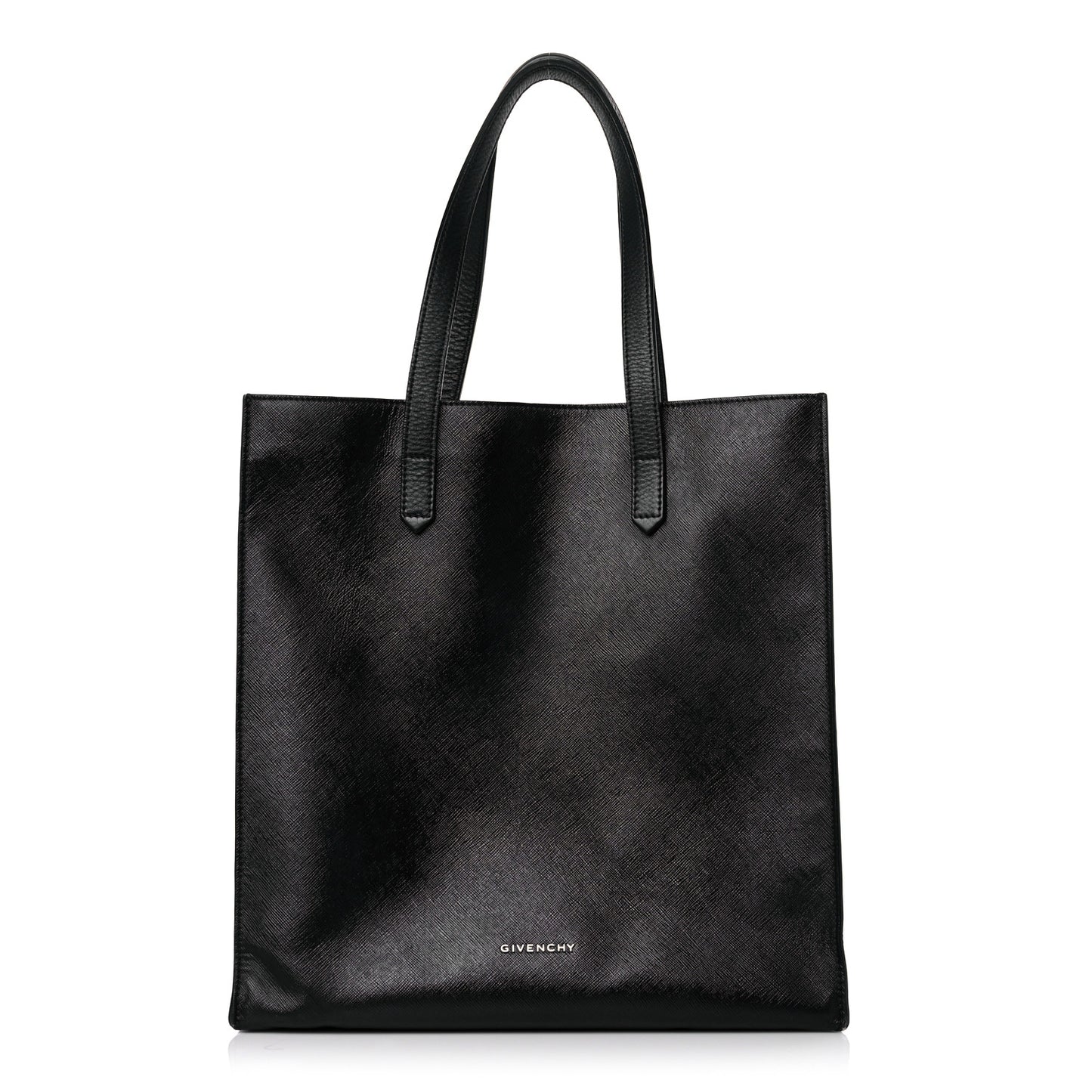 Textured Coated Canvas Medium Stargate Shopper Tote Black
