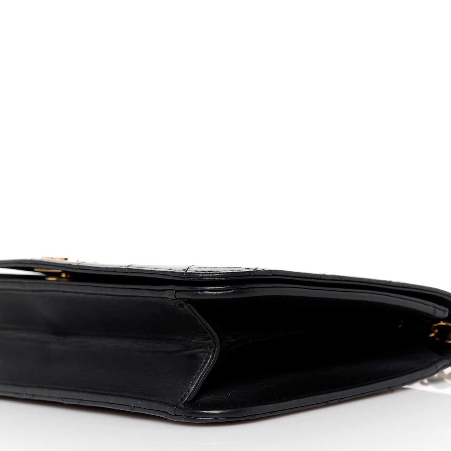 Lambskin Quilted Small Single Flap Black