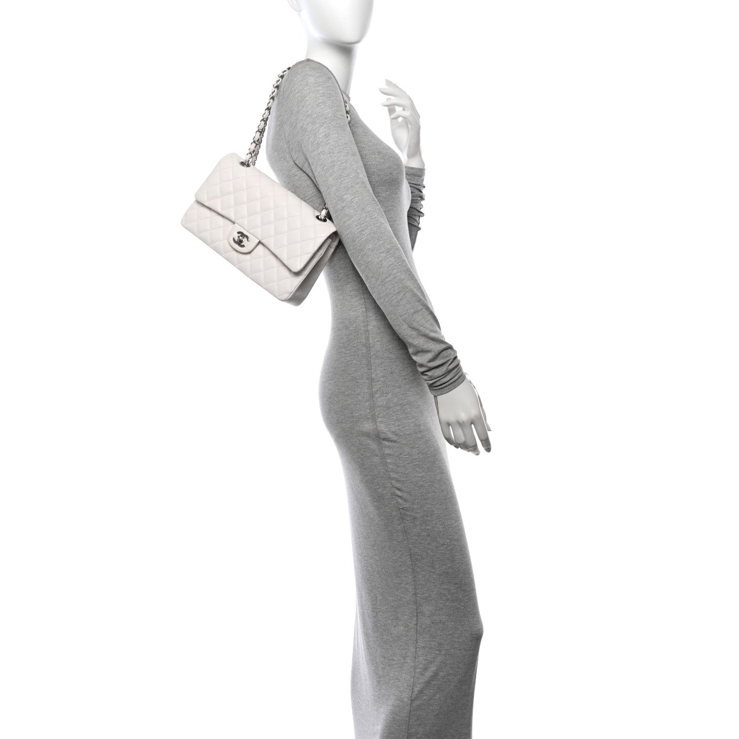 Chanel Caviar Quilted Medium Double Flap White 2 of 12