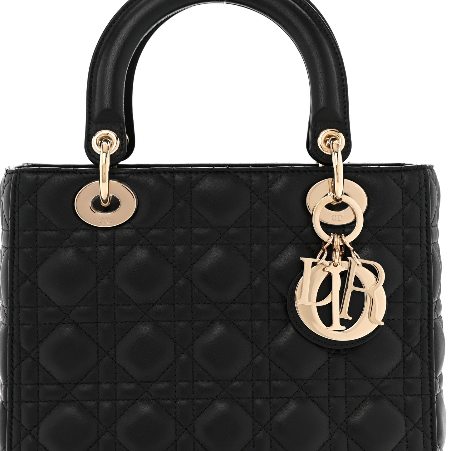Lambskin Cannage Medium Lady Dior Black