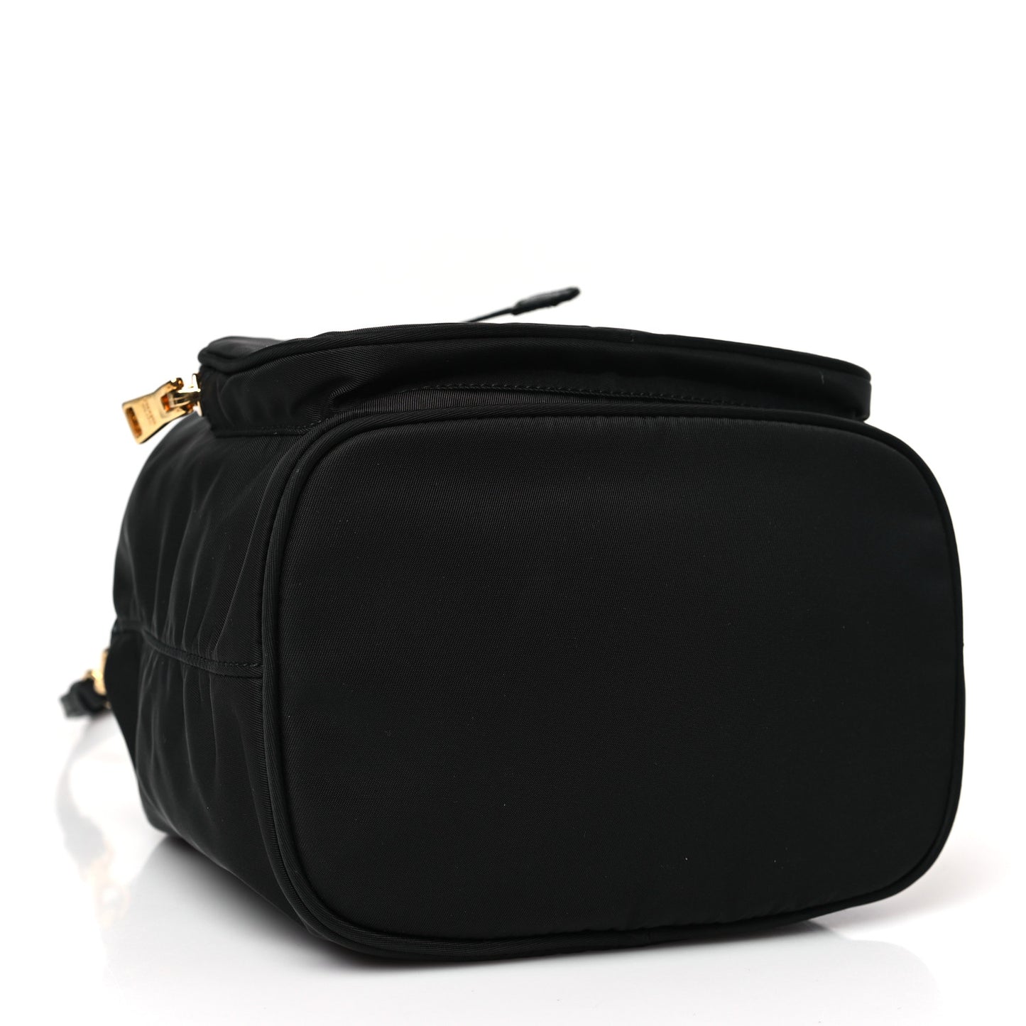 Saffiano Tessuto Nylon Mini Bucket Crossbody Bag Black
