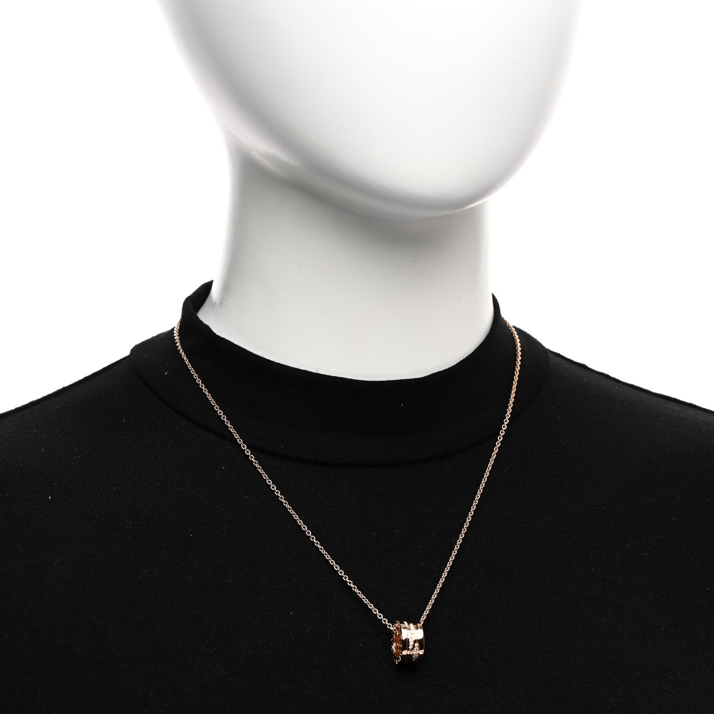 18K Rose Gold Diamond B.Zero1 Legend Pendant Necklace