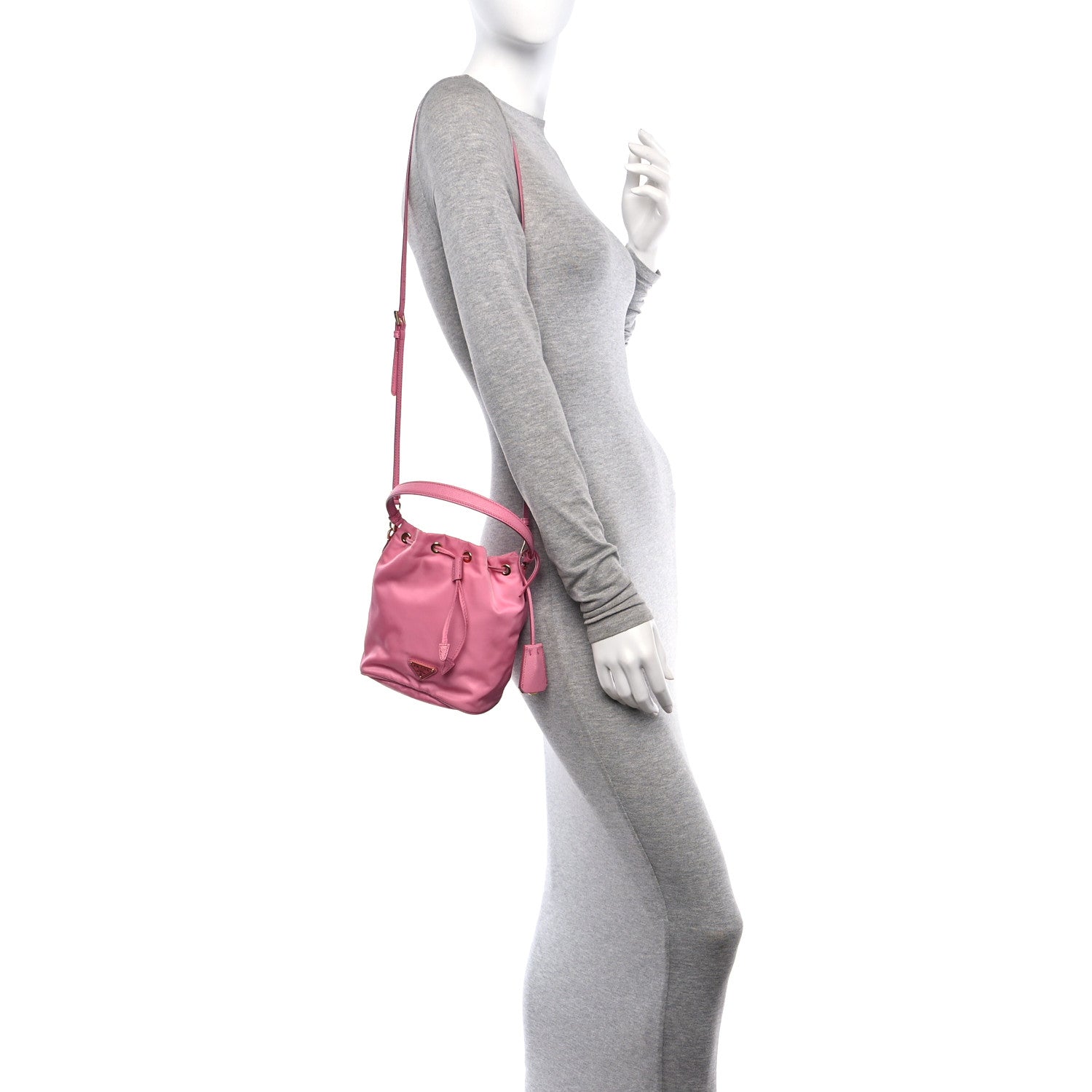 Prada Re-Nylon Saffiano Mini Re-Edition 1978 Bucket Bag Begonia 2 of 12