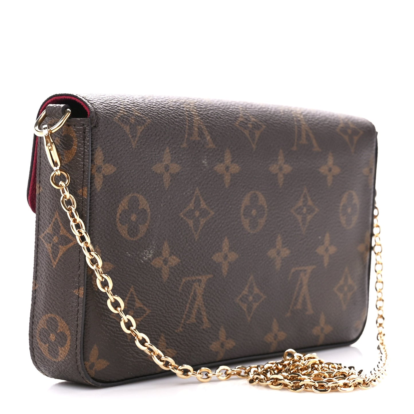 Monogram Pochette Felicie Chain Wallet Fuchsia