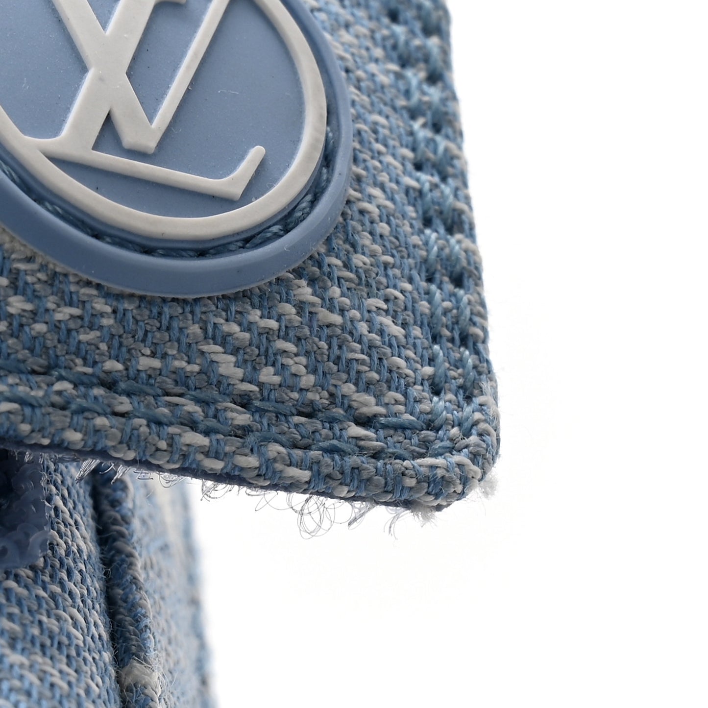 Monogram Denim Paseo Flat Comfort Sandals 38 Light Blue